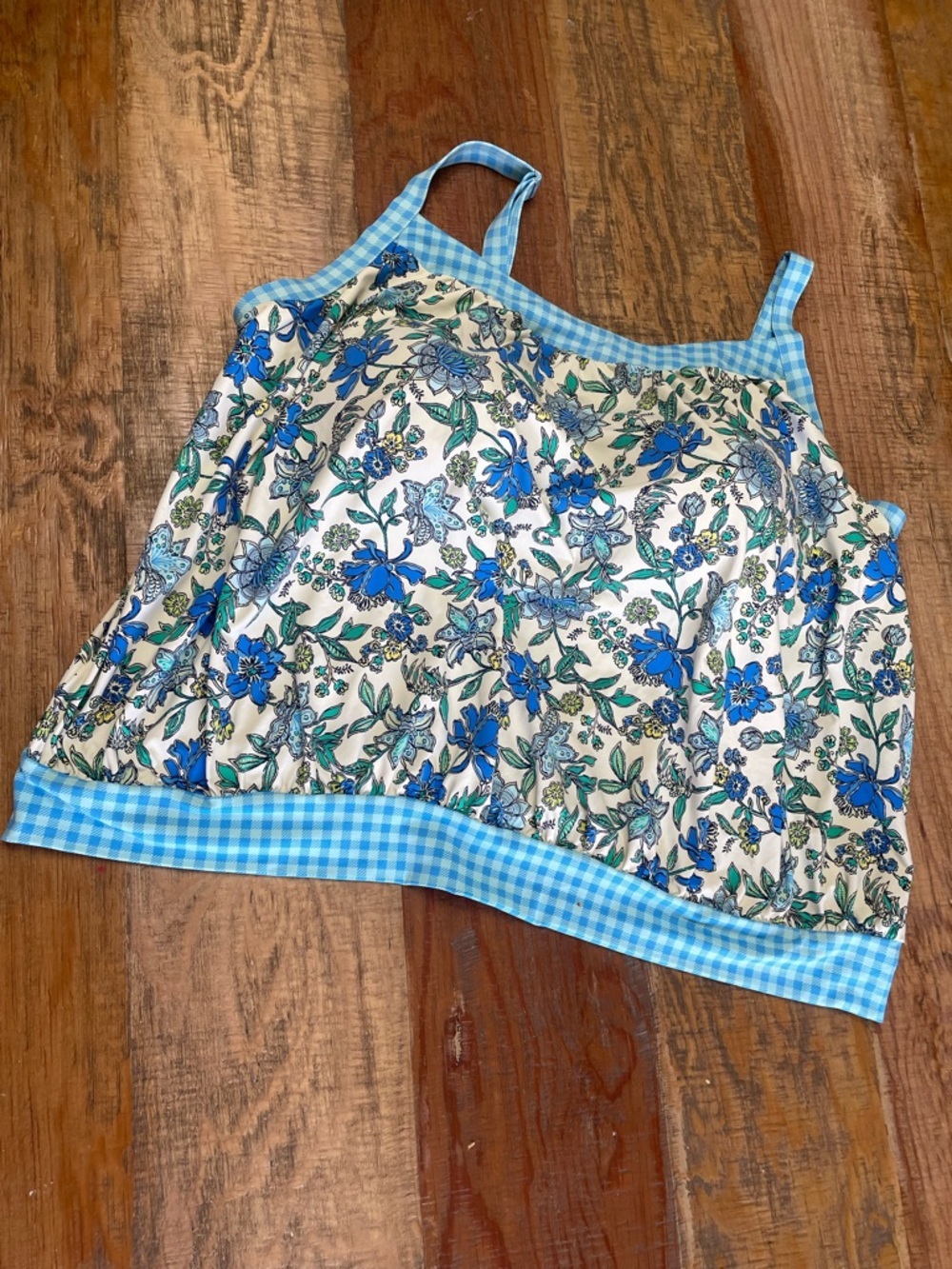 Lands end women’s 26W floral blouson Tankini top swimsuit